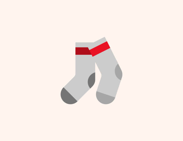 stockillustraties, clipart, cartoons en iconen met socks vector pictogram. geïsoleerde kerstmis, de sokken van de nieuwe jaargeschenk vlak gekleurd symbool - lange sokken
