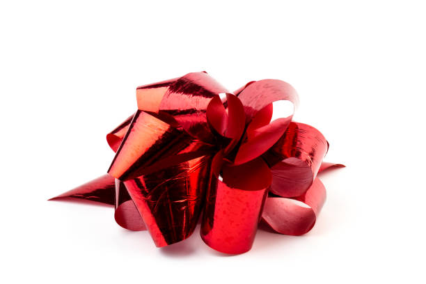istock Luxury red bow for presents realistic design. Decorative gift bow isolated on white background. 1286307695