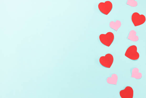 istock Red and pink heart switch on blue background. Valentine's Day Concept. 1286309070