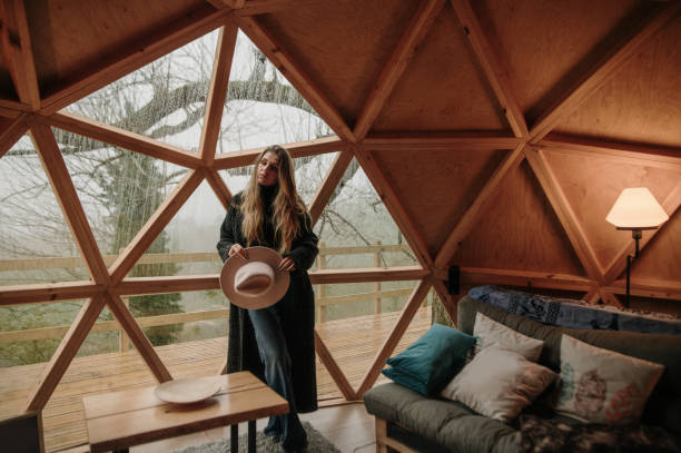 istock Young woman inside a wooden dome 1286313193