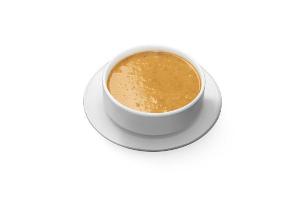 istock Turkish lentil soup on solated white background 1286317957