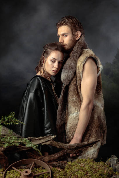 istock The loving couple while saying goodbye in the dark forest. 1286324452