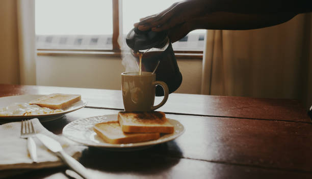 A fresh day starts with a fresh cup of coffee