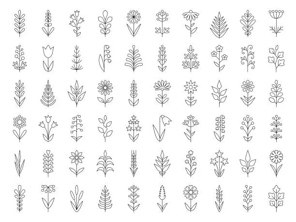 Vector illustration of Plants icon set