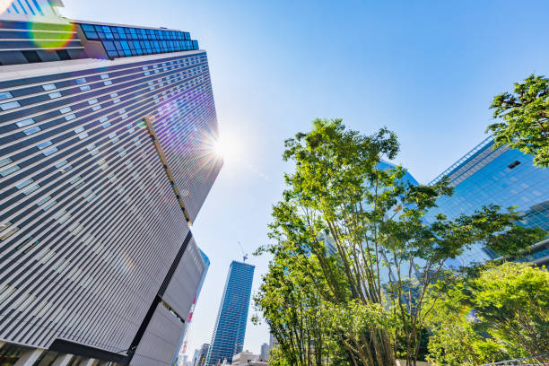 istock Fresh green trees and buildings in Tokyo 1286329838