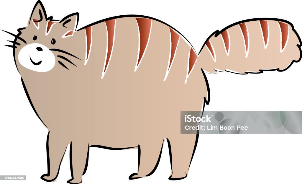 Vektor Kartun Kucing Gemuk Ilustrasi Stok - Unduh Gambar Sekarang