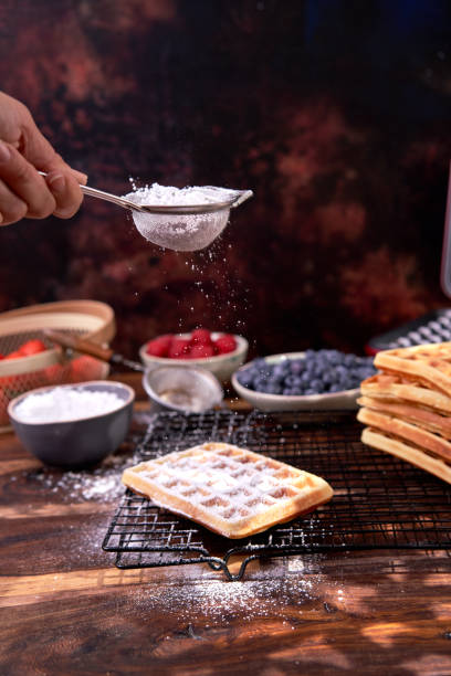 istock Making Waffles with Fresh Berries in Domestic Kitchen 1286333571