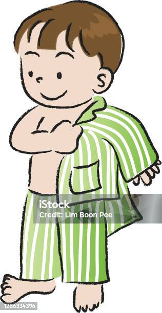 Vector Cartoon Boy Changing Pajamas Stock Illustration - Download Image Now  - Boys, Cartoon, Child - iStock
