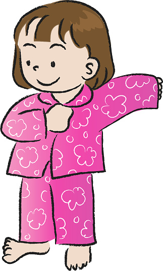 Vector Cartoon Girl Changing Pajamas Stock Illustration - Download Image  Now - Cartoon, Cheerful, Child - iStock