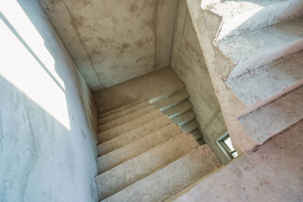 istock Rough staircase with reinforced concrete structure 1286335798