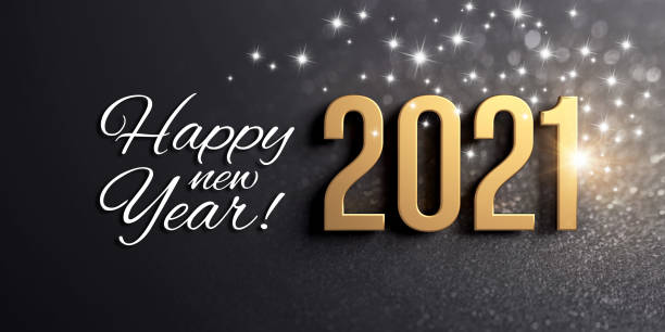 istock Black and gold 2021 Greeting card 1286338052
