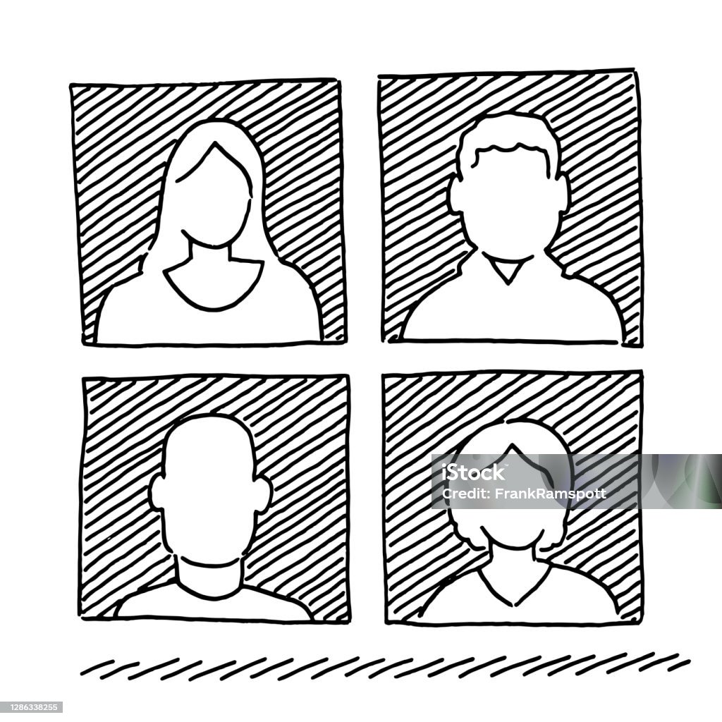 Bộ Bốn Biểu Tượng Avatar Của Con Người Vẽ Hình minh họa Sẵn có ...