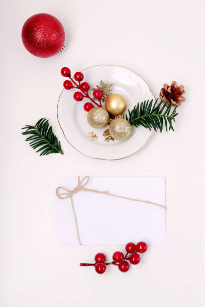 istock white tabletop with christmas decorations on the sides 1286339847