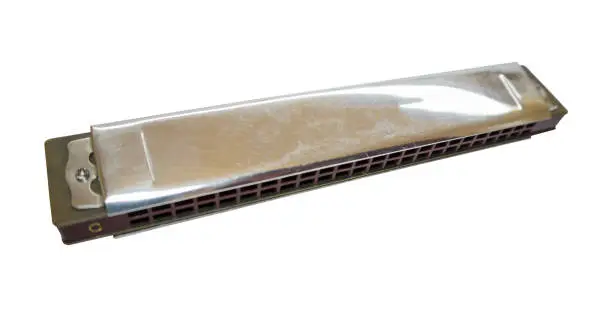 Harmonica on a white background