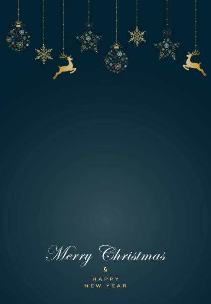 クリスマスボール、雪片から作られた星と濃い緑色の背景に愛するグリーティングカード。新年彼ら。ベクトルの図 - christmas gold green backgrounds点のイラスト素材／クリップアート素材／マンガ素材／アイコン素材