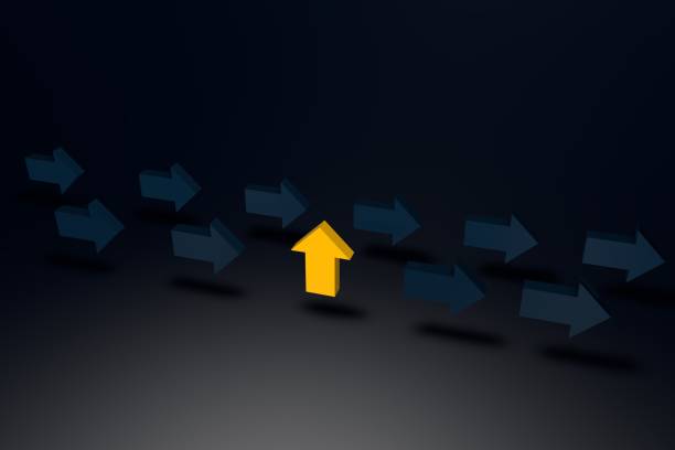 istock A unique arrow for new thinking, individuality and creativity. 3D render 1286342162