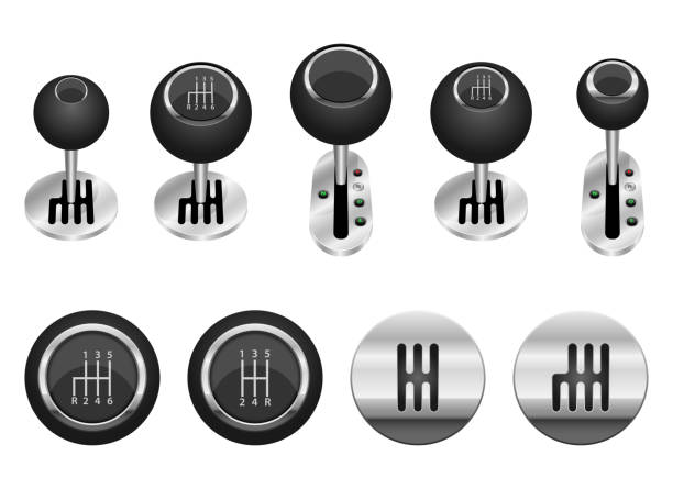 autoverschiebung vektor design illustration isoliert auf weißem hintergrund - car gearshift change engine stock-grafiken, -clipart, -cartoons und -symbole