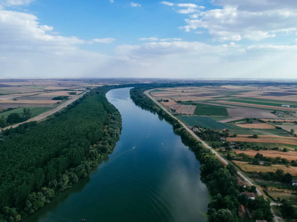 istock Aerial view of river 1286348526