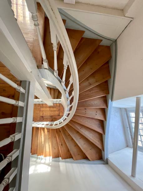istock Old wooden vintage stairscase 1286349189