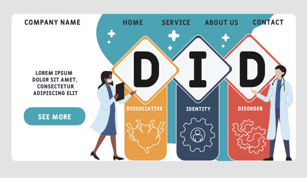 Vector website design template . DID - Dissociative Identity Disorder acronym, medical concept Vector website design template . DID - Dissociative Identity Disorder acronym, medical concept. illustration for website banner, marketing materials, business presentation, online advertising. dissociative identity disorder stock illustrations