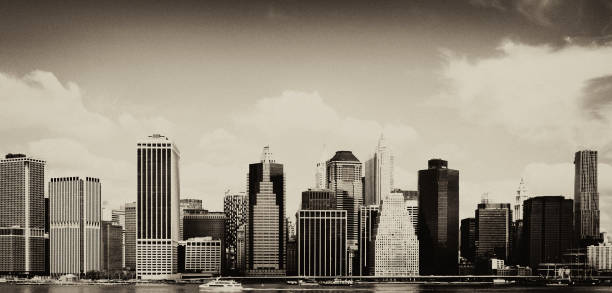 istock Vintage Manhattan in the Fog. 1286353457