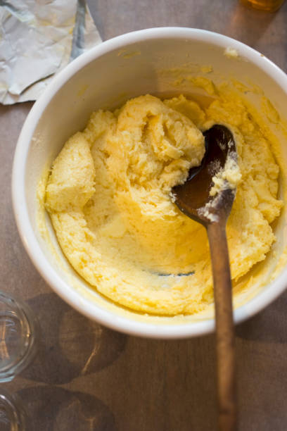 istock Brandy butter with vanilla. Festive butter for christmas pudding. 1286353628