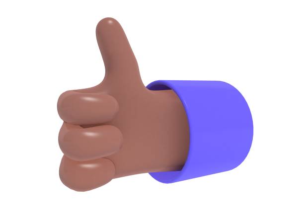 istock 3D render, plastic cartoon Afroamerican hand with thumbs up. Voting, approve, success. Hand gesture. 1286356044