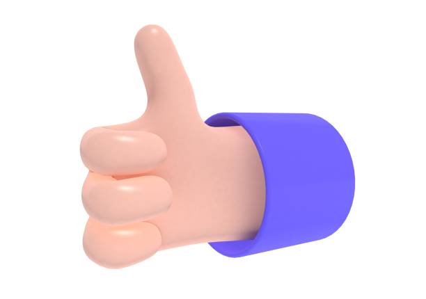 istock 3D render, plastic cartoon caucasian hand with thumbs up. Voting, approve, success. Hand gesture. 1286356086