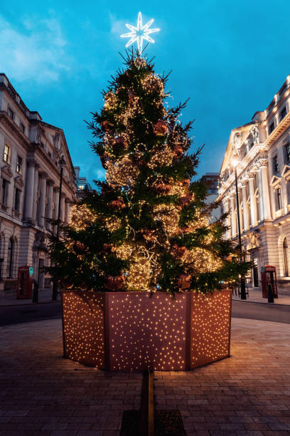istock Christmas Tree lighting in night, Xmas Decorations 1286357361