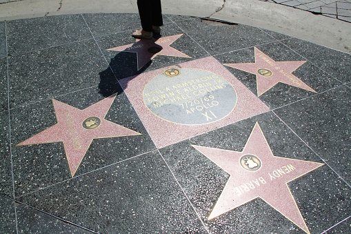 Los Angeles, USA - June 24, 2011: A blank star on the Hollywood Walk of Fame. Located on Hollywood Boulevard and is one of 2000 celebrity stars made from marble and brass.