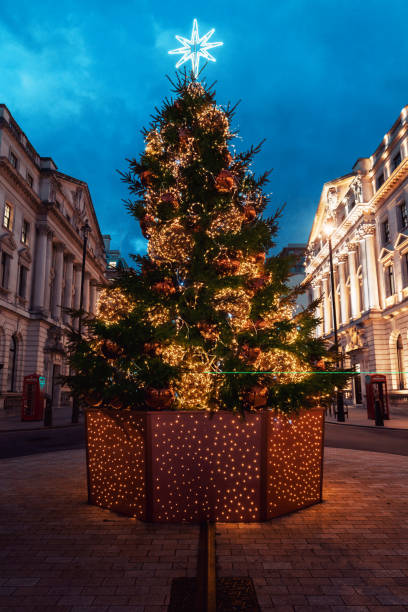 istock Christmas Tree lighting in night, Xmas Decorations 1286357425