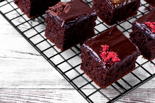 istock Set of brownie cakes with ganache and assorted toppings 1286361317