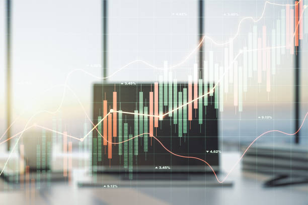 istock Multi exposure of abstract financial diagram on computer background, banking and accounting concept 1286369815