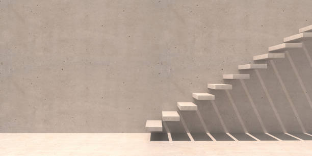istock Stairs, concrete staircase going up. 3d illustration 1286370382