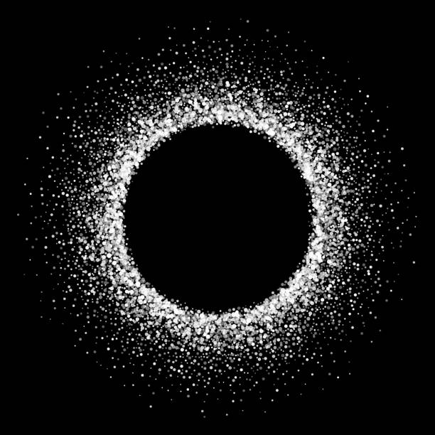 освещенная рамка круга на темном фоне - space exploding big bang star stock illustrations
