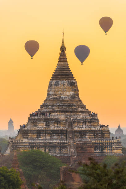 istock Sunrise over Bagan with air ballons 1286376705