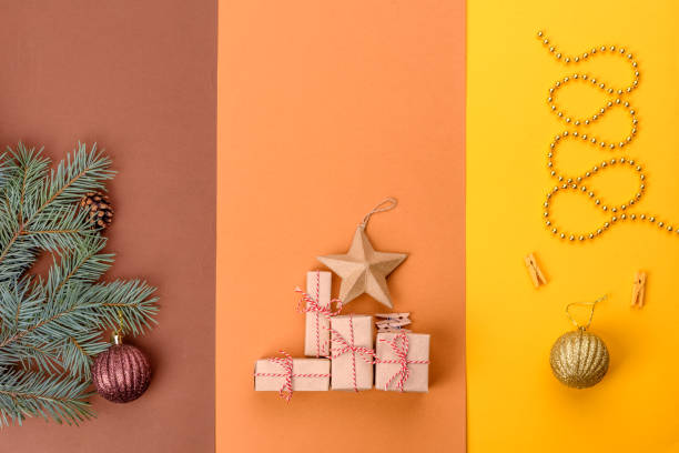 istock Christmas bright colored decorative background with New Year decorations 1286377300