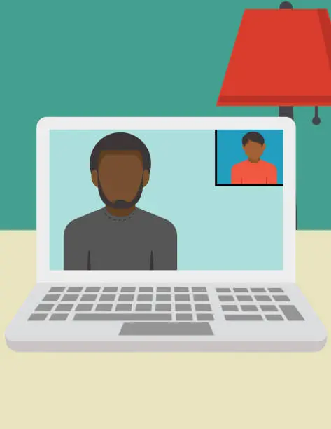 Vector illustration of Personal Video Conferencing & Electronic Communication