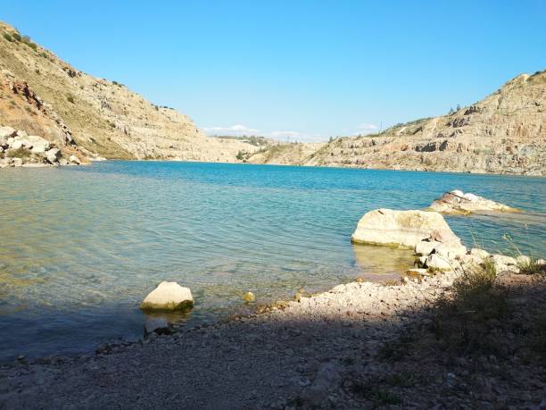 istock The surface of the quarry lake 1286386676