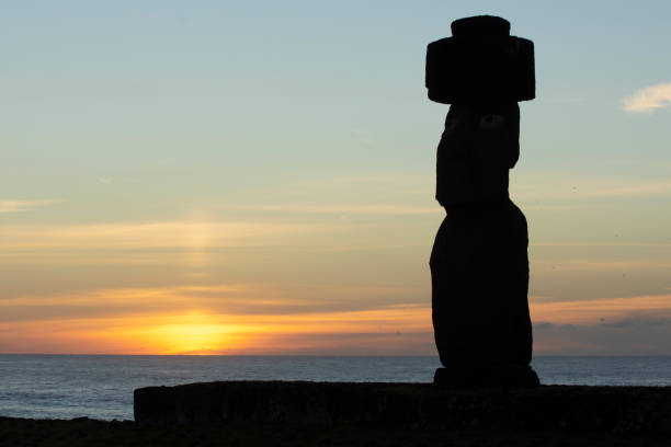 istock Moai on sunset at Ahu Tahai, Easter Island, Rapa Nui 1286387948