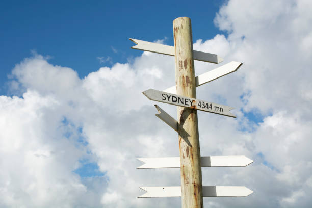 istock Distance sign at Easter Island, Rapa Nui 1286387984