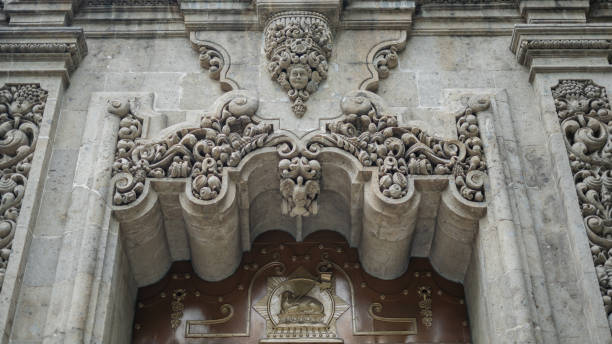 istock Beautiful Sculpted Arch on a Building with Byzantine Architecture 1286389077