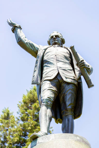 istock Statue of Capitan James Cook, background with copy space 1286393209