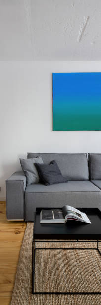 istock Living room with white wall, vertical panorama 1286393238