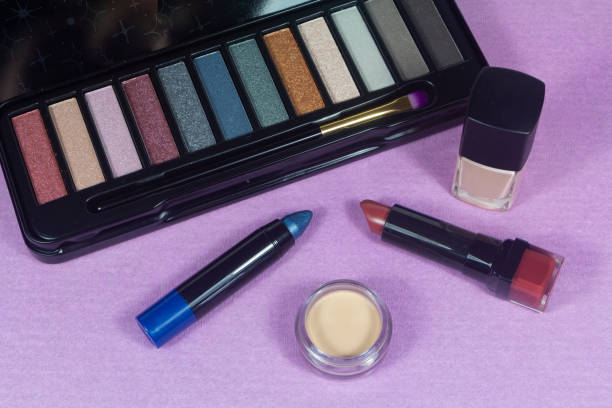 istock Eye shadows box, nail-polish, lipstick and eye pencil 1286398610