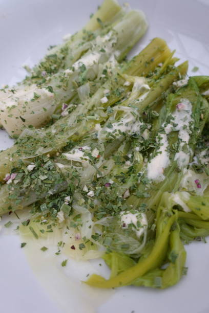 istock Leeks vinaigrette with condiments and mayonnaise sauce 1286401570