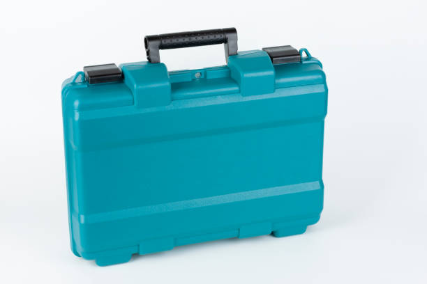 istock Green carry case for cordless hammer screwdriver drill on white background. Studio shoot. 1286401586