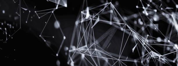 istock Geometric pattern connected by lines and points in the concept of science technology 1286408687