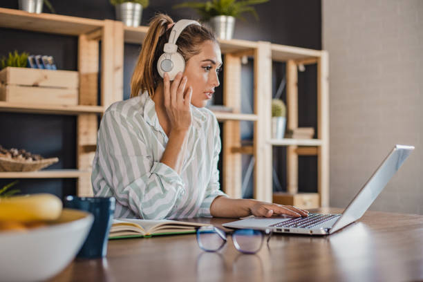 istock Tired woman is working from home on laptop 1286409807