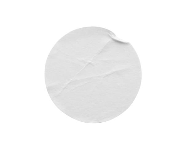 istock Blank white round paper sticker label isolated on white background with clipping path 1286414391